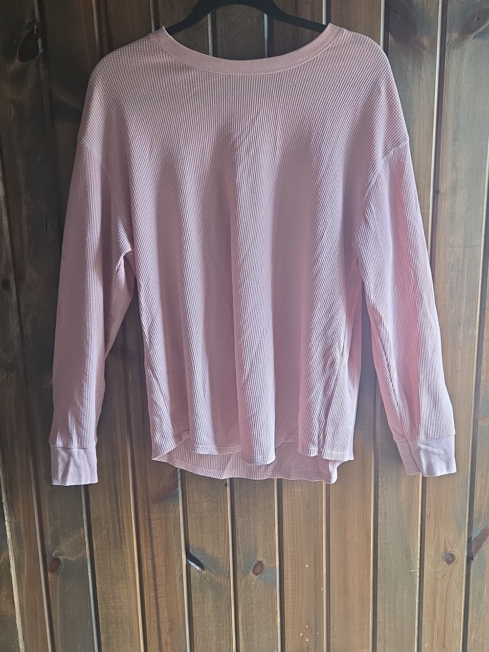 Soft Pink Long Sleeve Ribbed Top